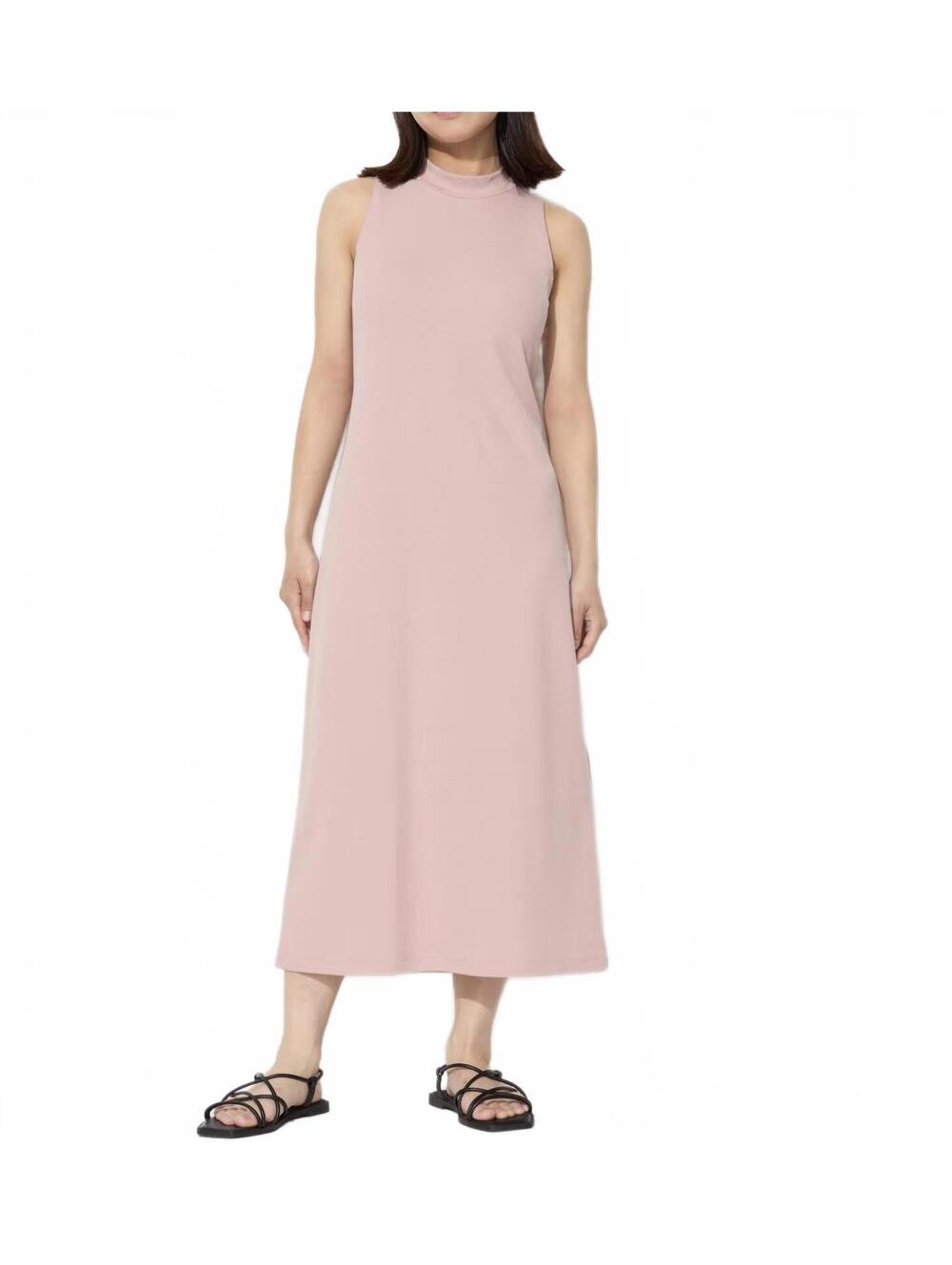 Uniqlo AIRism Built-In Bra Sleeveless Dress Midi NWT Pink XS
